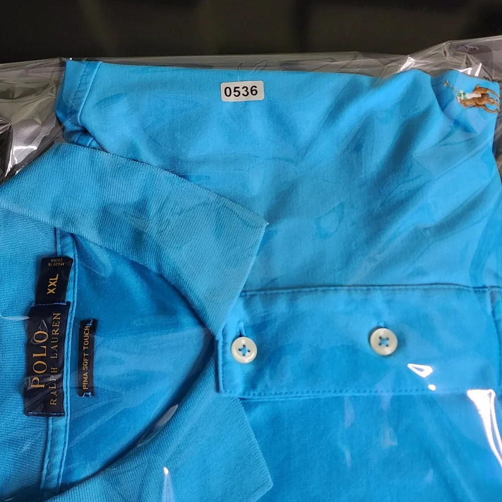 Polo Ralph Lauren Polo Shirt Mens XXL Blue Pima Soft Touch Flesh Pony Excellent